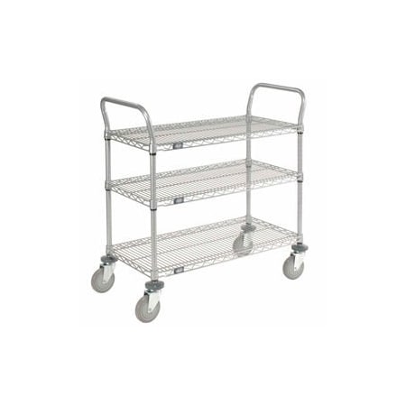 Nexel Utility Cart w/3 Shelves & Poly Casters, 1200 lb. Capacity, 36inL x 18inW x 39inH 168210